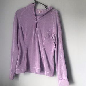 Zella Purple 3/4 Zip Hooded Sweatshirt